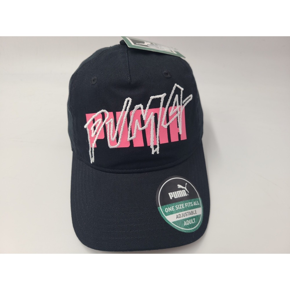 Women Puma Strapback Adjustable Hat Cap Cotton Casual Baseball Dad Black Pink